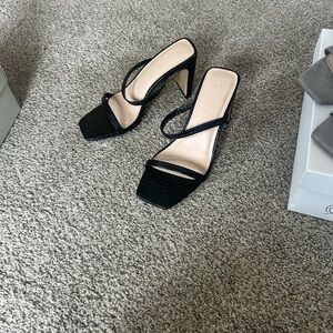 Chic Black Strappy Heels